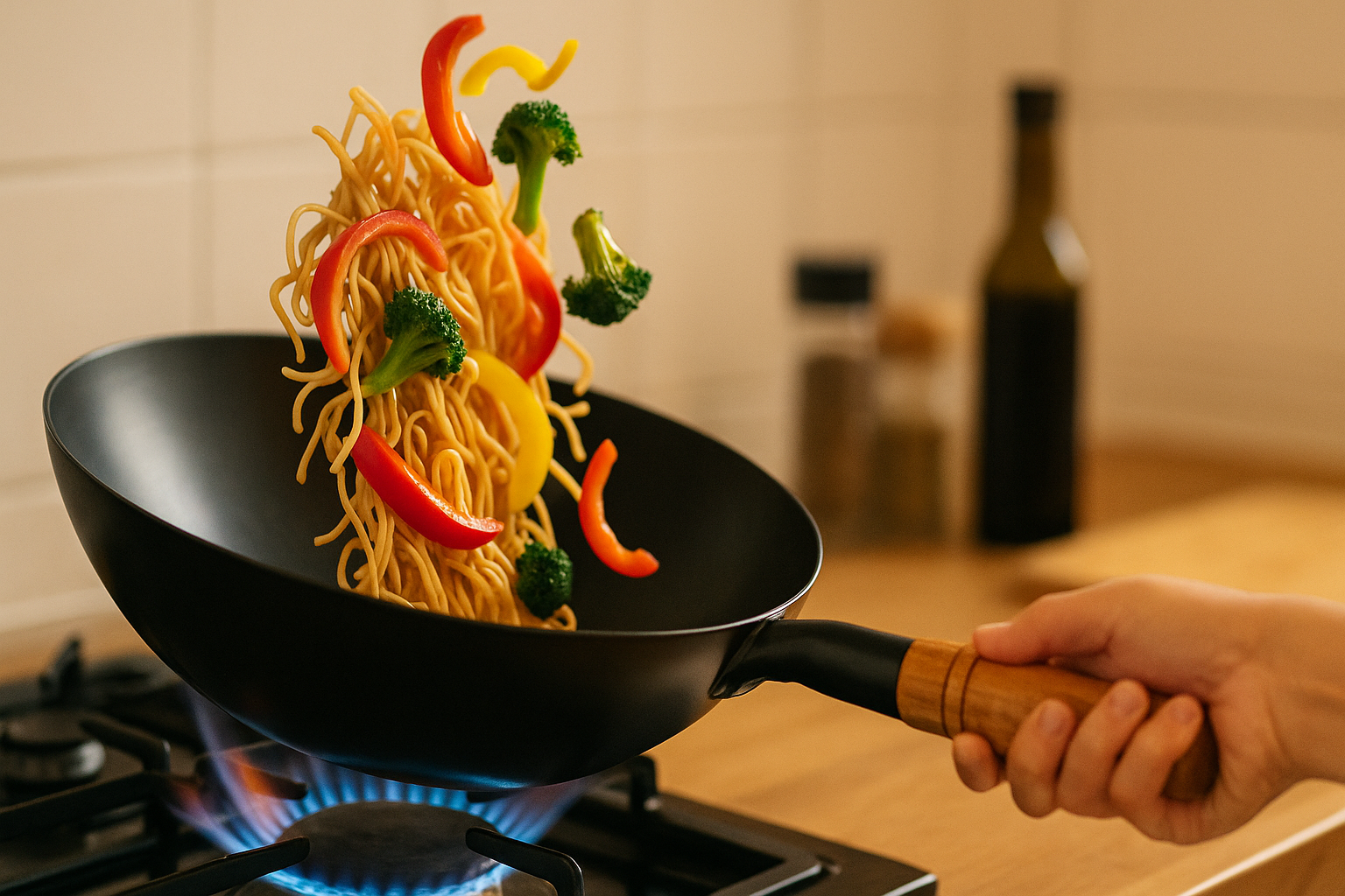 carbon steel wok, asian style traditional wok, chinese style wok for domestic and commercial use