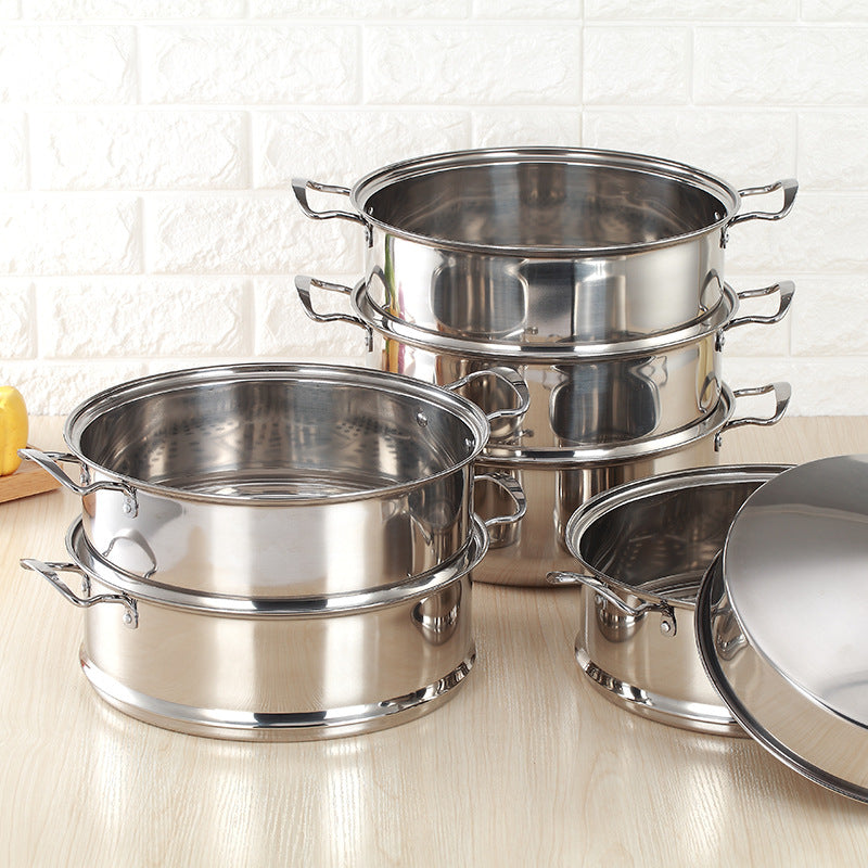 36cm Stainless Steel Food Steamer – Large 6 Layer Steamer Pot