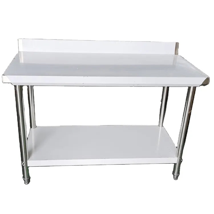 201 Stainless Steel Heavy Duty Bench with Backsplash, Work bench 1200x700x850