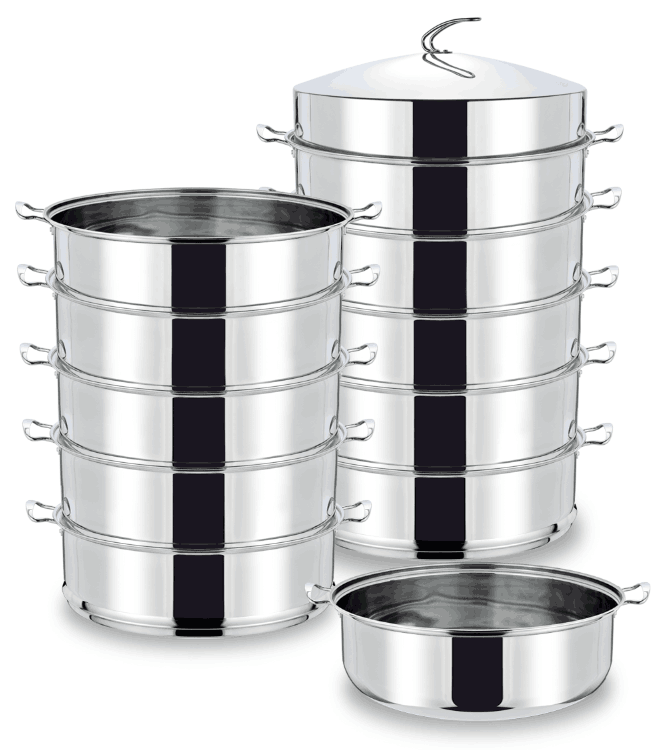 36cm Stainless Steel Food Steamer – Large 6 Layer Steamer Pot