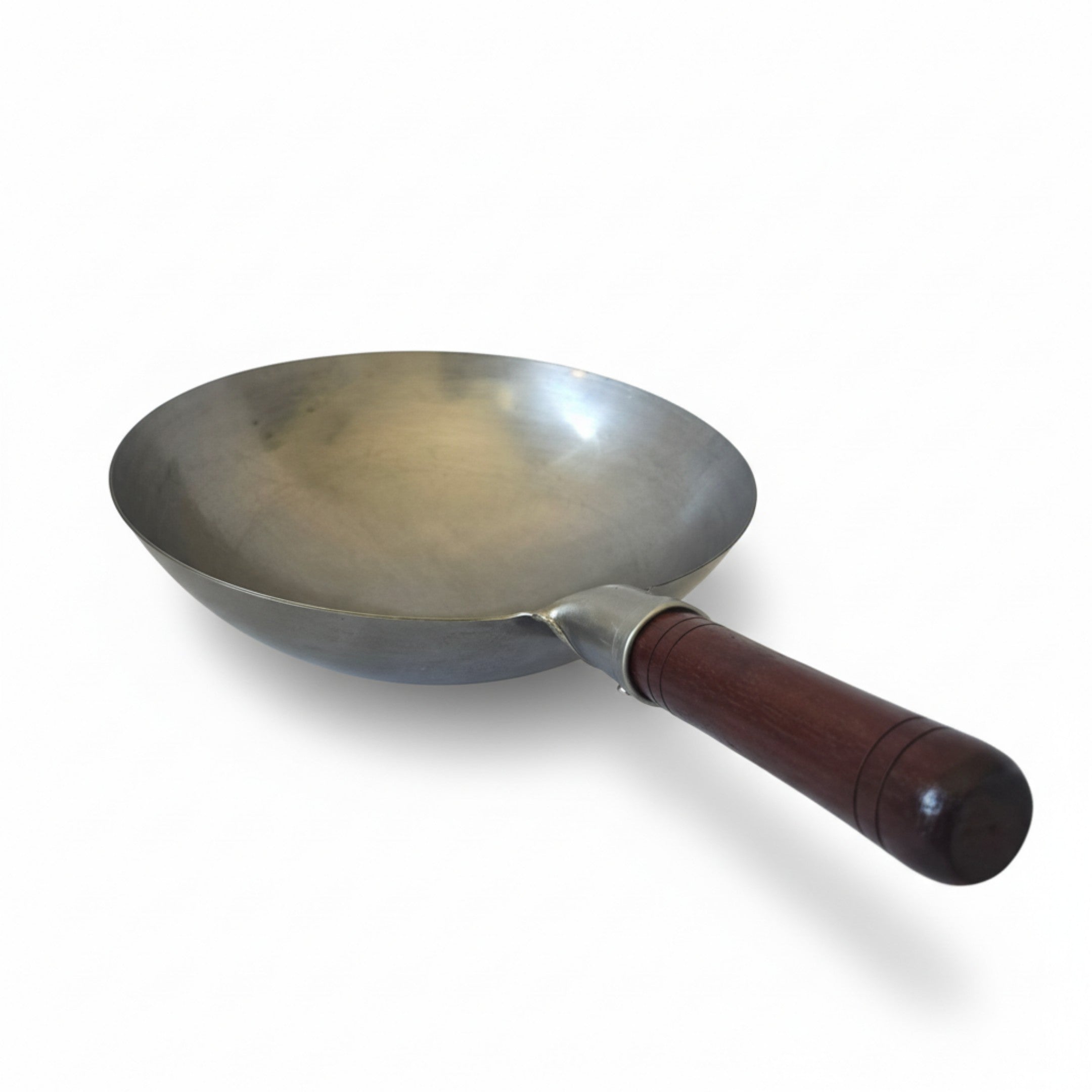 Hand-Forged Round Bottom Carbon Steel Wok with Wooden Handle – Traditional Asian Wok