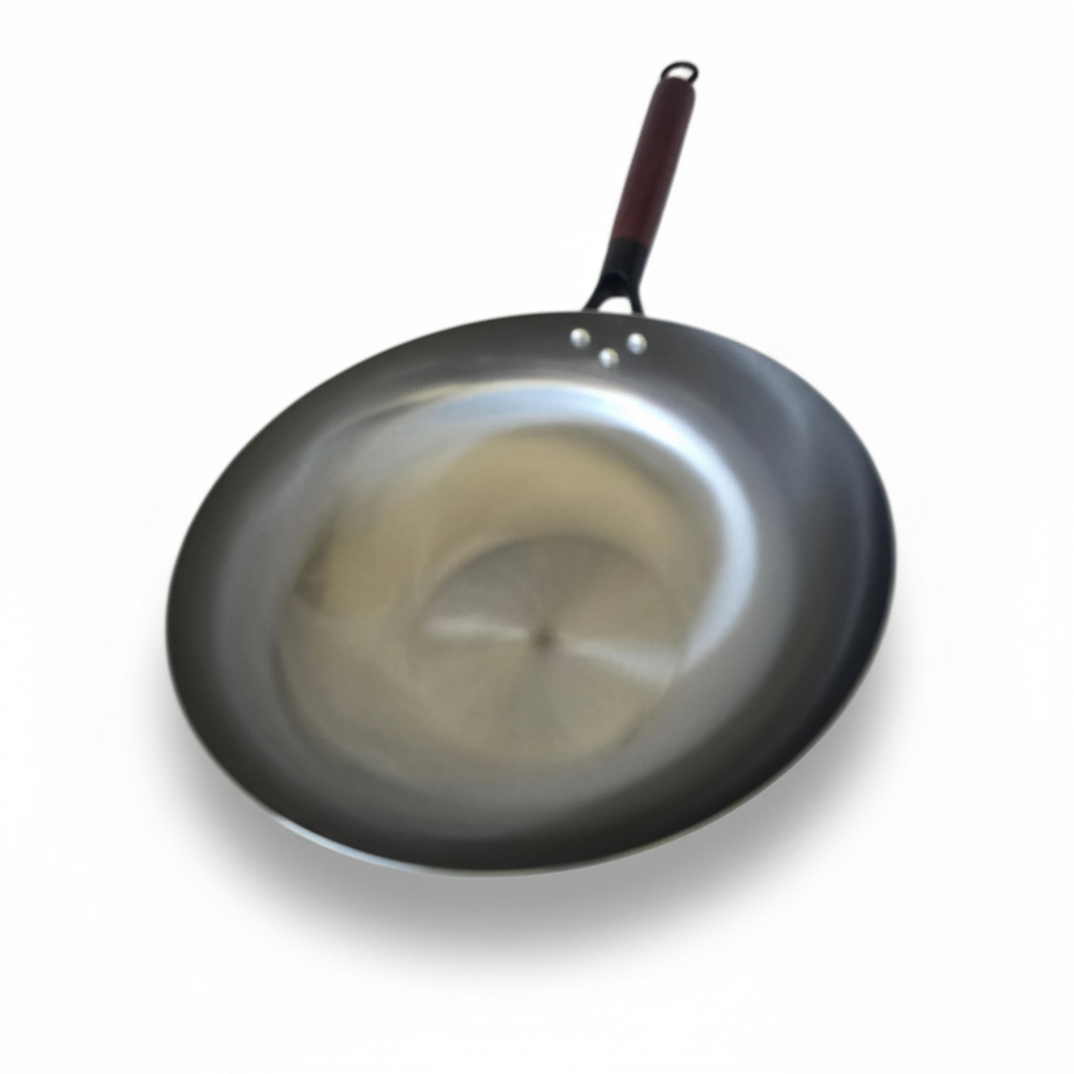 Hand-Forged Flat Bottom Carbon Steel Wok with Wooden Handle – For Gas, Stove & LPG Wok Burners
