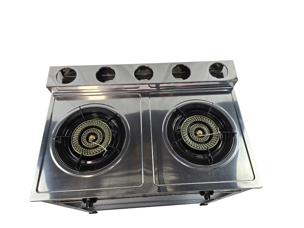 Stainless Steel Double Burner LPG Gas Outdoor Use, Standing Stove Double Burner LPG Gas Burner