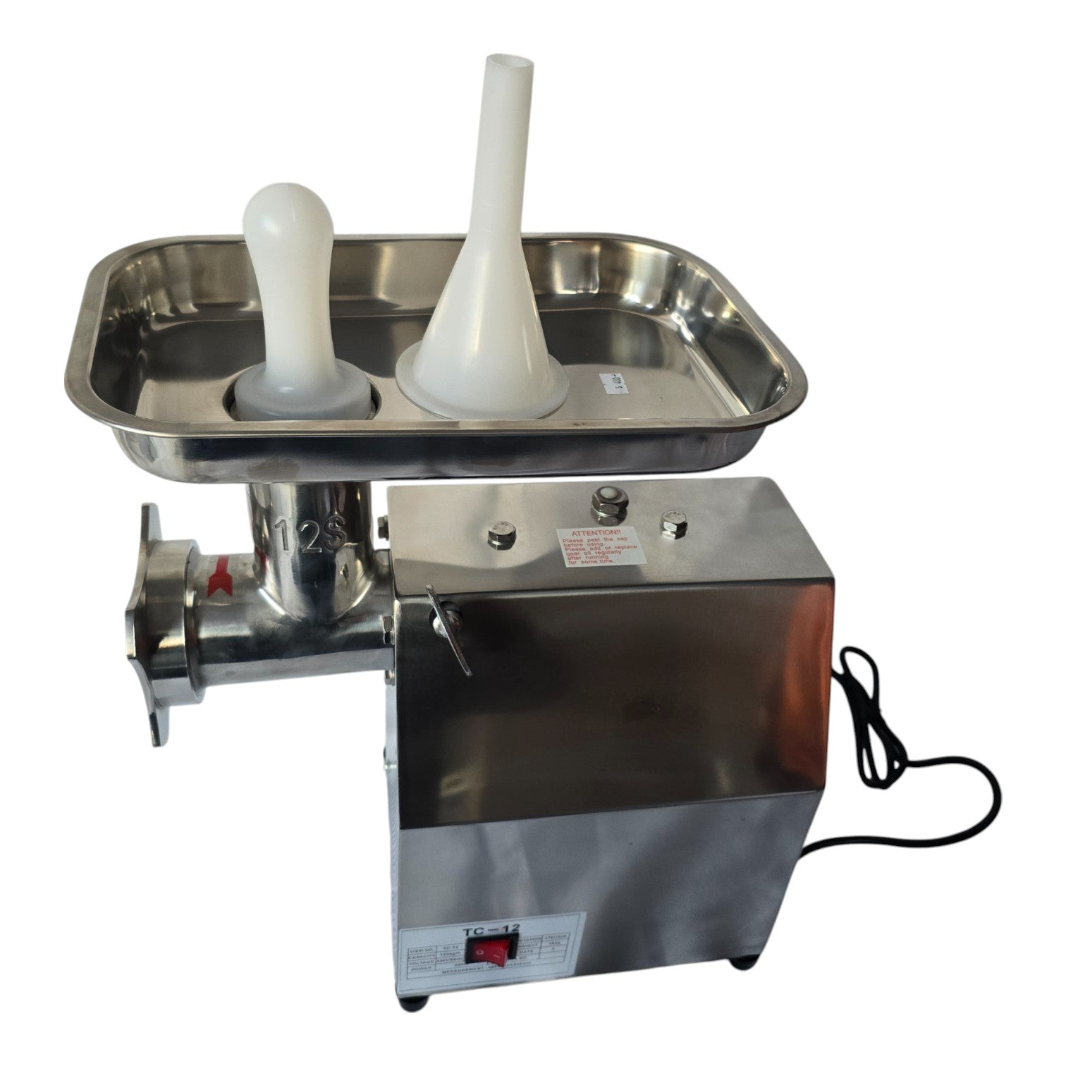 TC12 Heavy Duty Meat Mincer Grinder – 550W Stainless Steel | 120kg/h Output