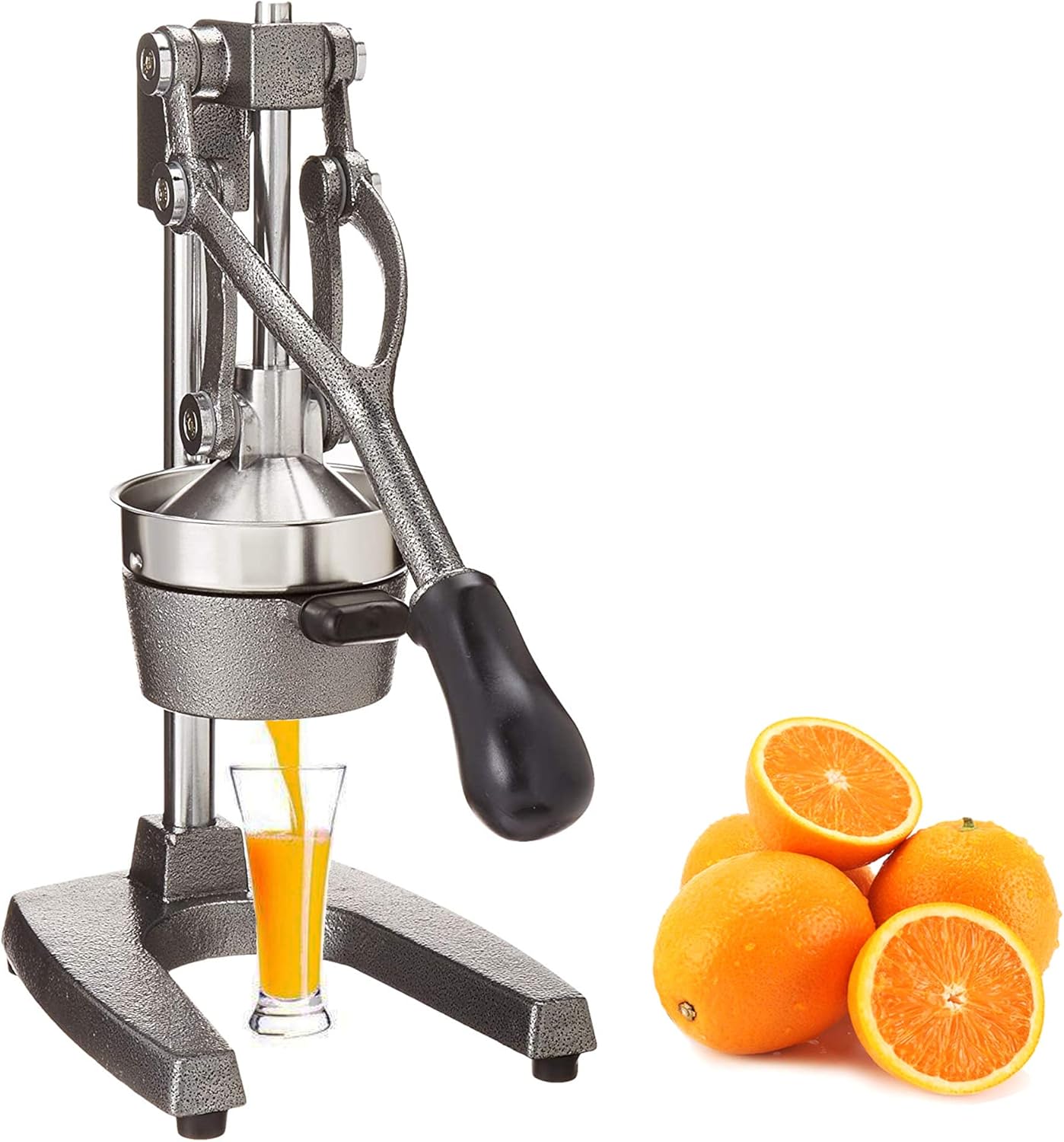 Commercial Cast Iron & 304 Stainless Steel Manual Citrus Juicer – Gray