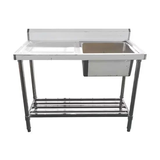 Stainless Steel Sink with Table Space – Single Bowl Right Bowl
