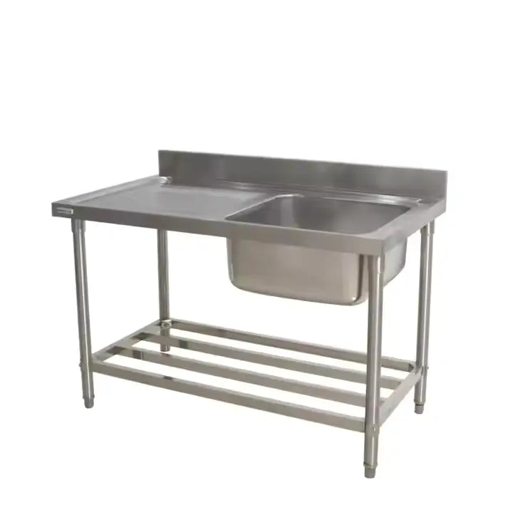 Stainless Steel Sink with Table Space – Single Bowl Left Bowl