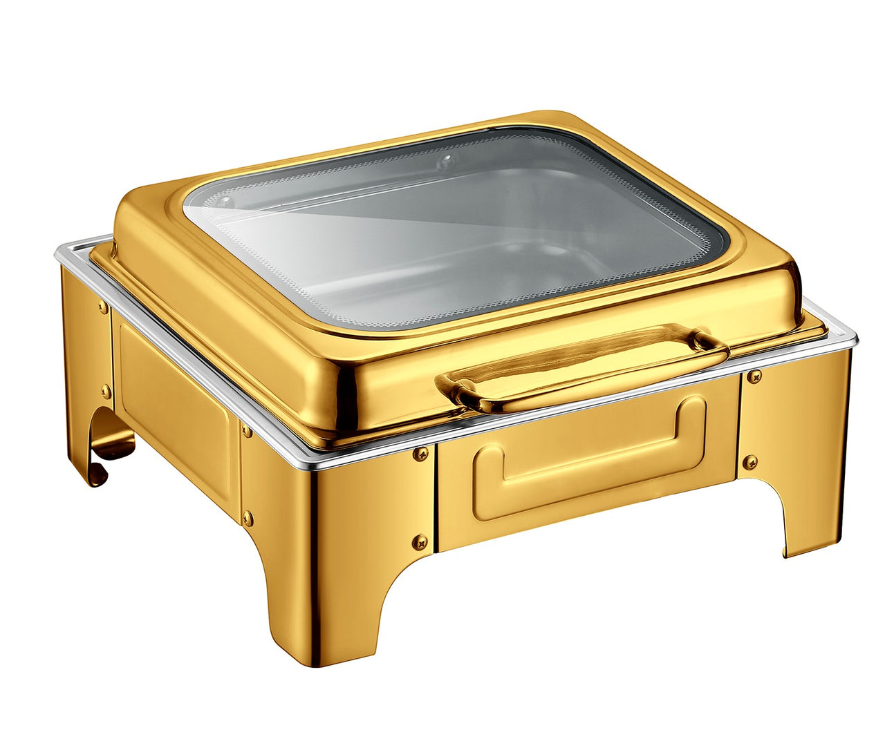 Electric Rectangular Gold Finish Chafing Dish