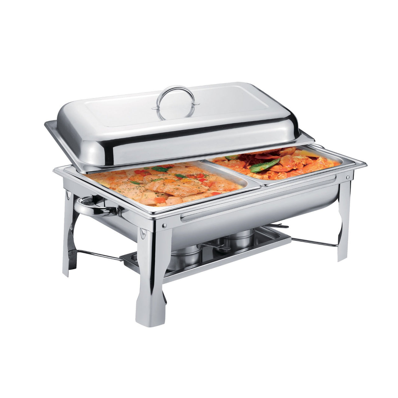 Straight Foot Double Tray Double Burner And Single Lid