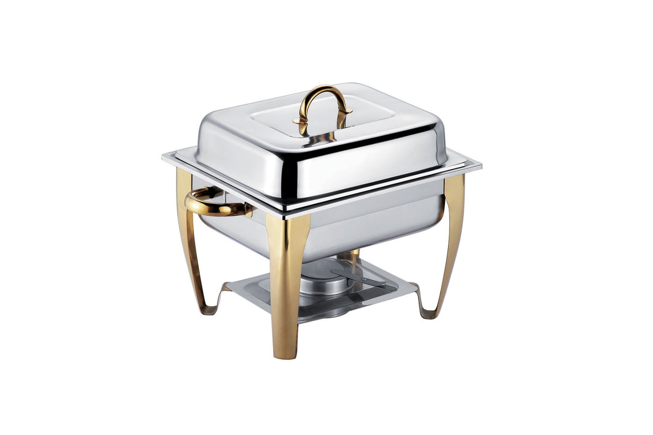 Single Square Furnace With Single Burner And Single Lid Golden Feet And Golden Lid Handle